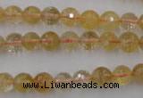 CCR153 15.5 inches 8mm faceted round natural citrine gemstone beads