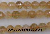 CCR154 15.5 inches 9mm faceted round natural citrine gemstone beads