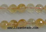 CCR156 15.5 inches 11mm faceted round natural citrine beads