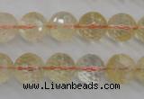 CCR157 15.5 inches 12mm faceted round natural citrine beads