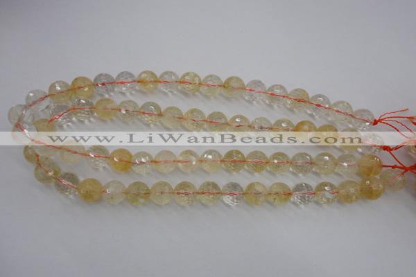 CCR157 15.5 inches 12mm faceted round natural citrine beads