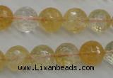 CCR158 15.5 inches 13mm faceted round natural citrine beads