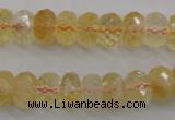 CCR163 15.5 inches 7*12mm faceted rondelle natural citrine beads