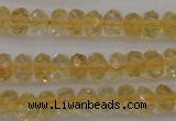 CCR173 15.5 inches 4*6mm faceted rondelle natural citrine beads