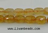 CCR178 15.5 inches 8*12mm faceted drum citrine gemstone beads