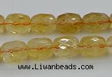 CCR179 15.5 inches 10*12mm faceted drum citrine gemstone beads