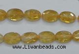 CCR22 15.5 inches 8*12mm faceted oval natural citrine gemstone beads