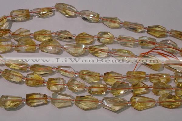 CCR222 15.5 inches 10*14mm – 12*16mm faceted nuggets natural citrine beads