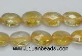 CCR23 15.5 inches 10*14mm faceted oval natural citrine gemstone beads