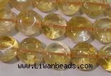 CCR231 15.5 inches 10mm flat round natural citrine gemstone beads