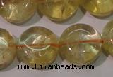 CCR233 15.5 inches 14mm flat round natural citrine gemstone beads