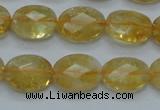 CCR24 15.5 inches 12*16mm faceted oval natural citrine gemstone beads