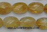 CCR25 15.5 inches 14*19mm faceted oval natural citrine gemstone beads