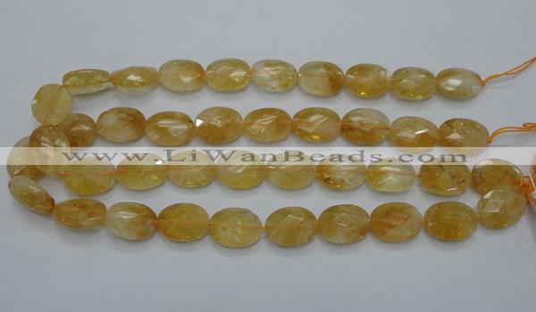 CCR25 15.5 inches 14*19mm faceted oval natural citrine gemstone beads