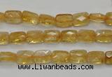 CCR26 15.5 inches 6*7mm faceted rectangle natural citrine beads