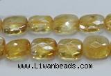 CCR28 15.5 inches 11*13mm faceted rectangle natural citrine beads