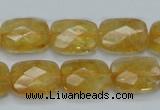 CCR29 15.5 inches 12*16mm faceted rectangle natural citrine beads