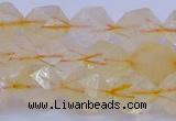 CCR313 15.5 inches 10mm faceted nuggets citrine gemstone beads