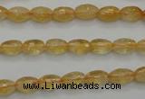 CCR32 15.5 inches 6*8mm faceted rice natural citrine gemstone beads