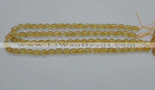 CCR33 15.5 inches 8*10mm faceted rice natural citrine gemstone beads