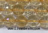 CCR338 15.5 inches 6mmm faceted round citrine gemstone beads