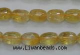 CCR34 15.5 inches 8*12mm faceted rice natural citrine gemstone beads