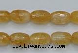 CCR35 15.5 inches 10*15mm faceted rice natural citrine gemstone beads