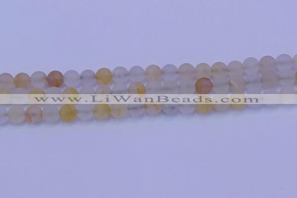 CCR372 15.5 inches 8mm round matte citrine beads wholesale