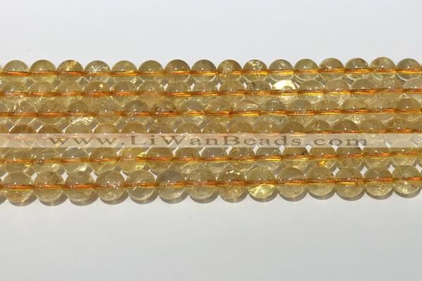 CCR379 15.5 inches 8mm round citrine gemstone beads wholesale