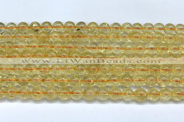 CCR381 15 inches 6mm round citrine beads wholesale