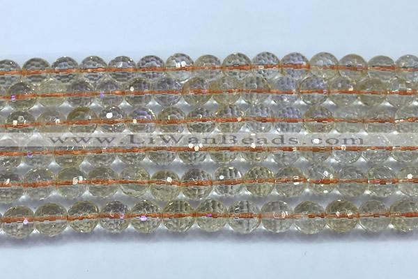 CCR392 15 inches 8mm faceted round citrine beads wholesale