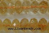 CCR53 15.5 inches 6*10mm faceted rondelle natural citrine beads