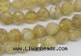 CCR83 15.5 inches 8mm faceted round citrine gemstone beads wholesale