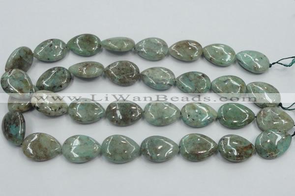 CCS101 15.5 inches 18*25mm flat teardrop African chrysocolla beads