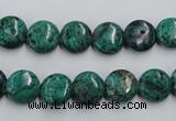 CCS211 15.5 inches 10mm flat round natural Chinese chrysocolla beads