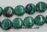 CCS212 15.5 inches 12mm flat round natural Chinese chrysocolla beads