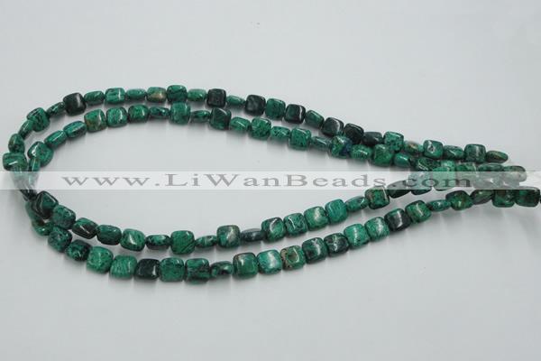 CCS220 15.5 inches 8*8mm square natural Chinese chrysocolla beads