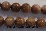 CCS364 15.5 inches 12mm round A grade natural golden sunstone beads