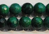 CCS605 15.5 inches 14mm faceted round dyed chrysocolla gemstone beads