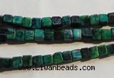 CCS610 15.5 inches 4*4mm cube dyed chrysocolla gemstone beads