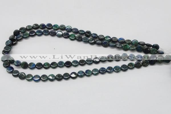 CCS62 16 inches 8mm flat round dyed chrysocolla gemstone beads