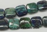 CCS66 16 inches 14*14mm square dyed chrysocolla gemstone beads