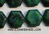 CCS675 15.5 inches 18*20mm hexagon dyed chrysocolla gemstone beads