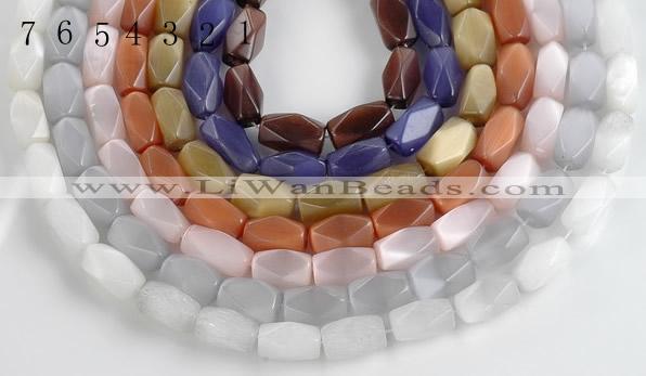 CCT07 14 inches 9*16mm faceted brick cats eye beads Wholesale