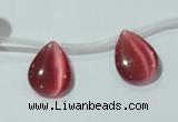 CCT1010 Top-drilled 12*16mm flat teardrop cats eye beads wholesale