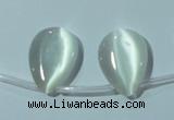 CCT1020 Top-drilled 13*18mm flat teardrop cats eye beads wholesale