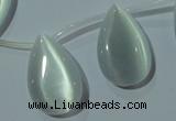 CCT1030 Top-drilled 14*22mm flat teardrop cats eye beads wholesale