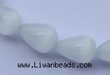 CCT16 14 inches 10*14mm teardrop white cats eye beads wholesale