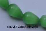 CCT19 14 inches 10*14mm teardrop green cats eye beads wholesale