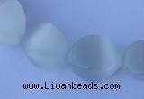 CCT24 14 inches 10*14mm twisted white cats eye beads wholesale